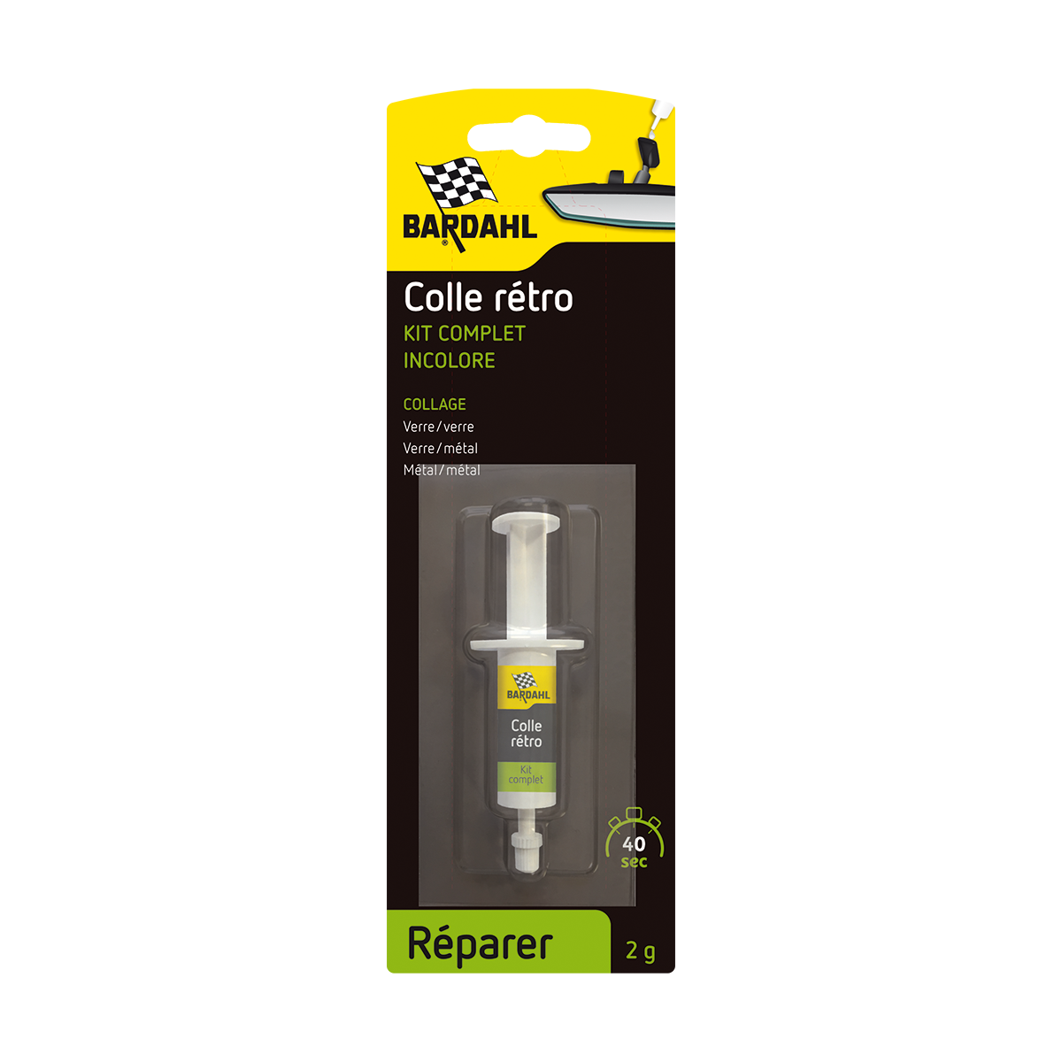 Клей для дзеркал BARDAHL Colle Retro Kit Complet 2г  49931